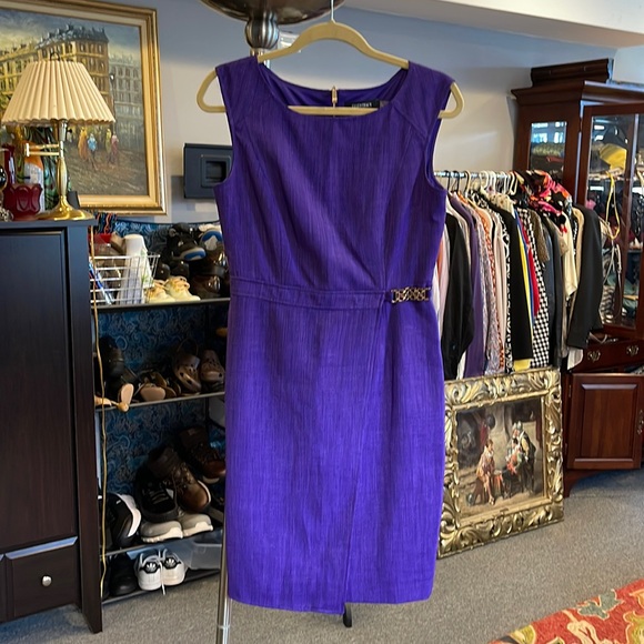 Ellen Tracy midi sleeveless summer dress, purple, size 4 - Picture 1 of 7
